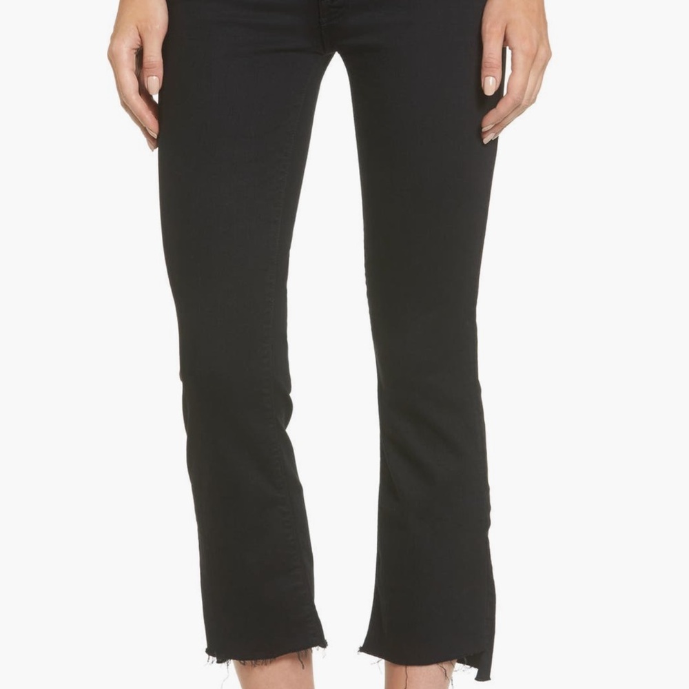 Mothers Insider Crop Step Fray Pants - Black